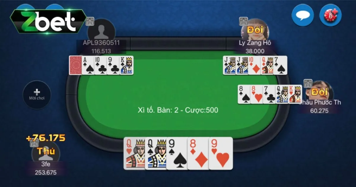 Game Bài Xì Tố Zbet - Chi Tiết Luật Chơi Chuẩn Nhất 4 Thứ tự hand game bài xì tố